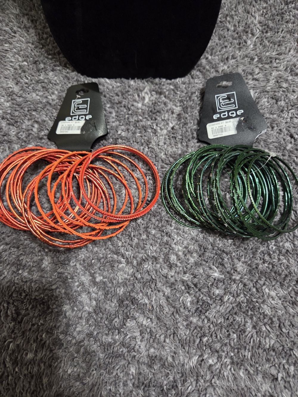 Edge Multi-Pack Metallic Orange & Green Bangle Bracelets